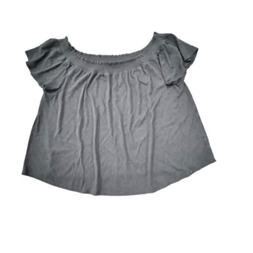 Lane Bryant Black Off Shoulder Top Elastic Collar‎ Oversized Size 22 24 Casual